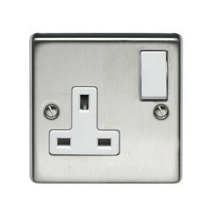 Volex Stainless Steel 13A switch socket without neon - Ahuja Electricals - UAE largest distributors of electricals goods
