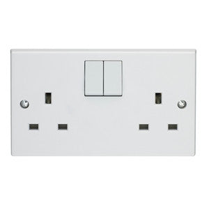 Volex 13A double switch socket without neon - Ahuja Electricals - UAE largest distributors of electricals goods 
