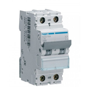 Hager Double pole MCB 3ka - 6ka - 10ka - MW, MU, and NC - Ahuja Electricals - UAE largest distributors of electricals goods