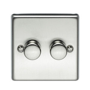 Volex Stainless Steel 500W double dimmer - Ahuja Electricals - UAE largest distributors of electricals goods